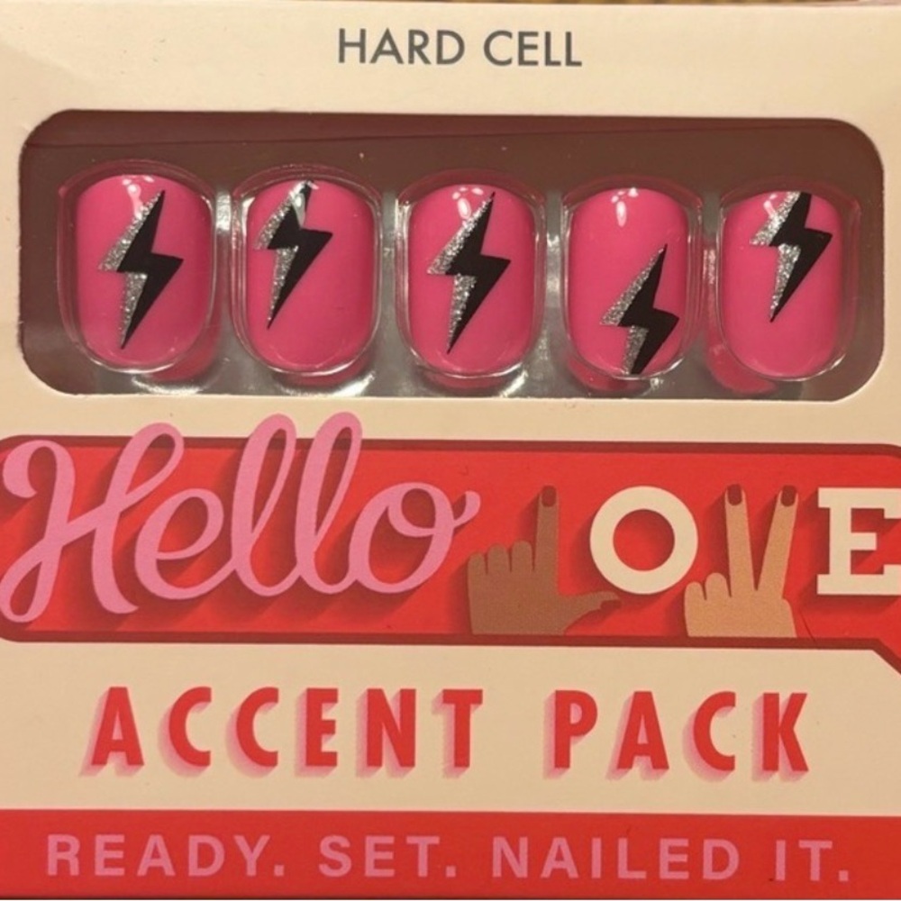 Hard Cell Pink Lightning Nail Set